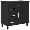 vidaXL Gabinete de banheiro com pia com gaveta Preto 60 x 35 x 60 cm