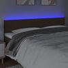 vidaXL Cabeceira de cama c/ luzes LED tecido 200x5x78/88 cm castanho