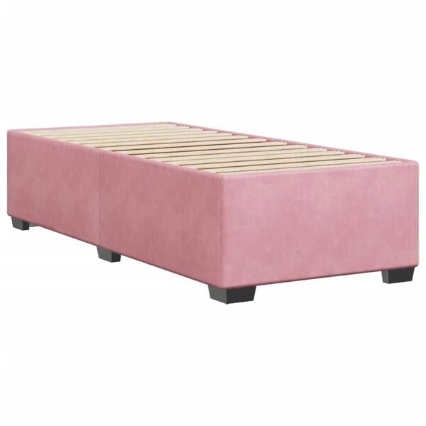 vidaXL Estrutura de cama 90x190 cm veludo rosa