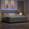vidaXL Cama Box Spring LED Cinzento-claro 200 x 200 cm tecido