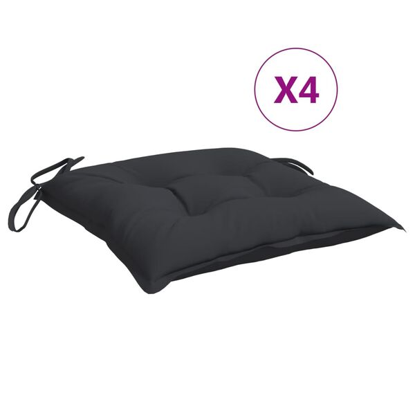 vidaXL Almofadões de cadeira 4 pcs 40x40x7 cm tecido oxford preto