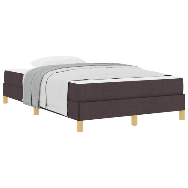 vidaXL Cama Box com colch&atilde;o Marrom Escuro 120 x 200 cm tecido