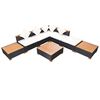 vidaXL 8 pcs conjunto lounge de jardim c/ almofad&otilde;es vime PE preto