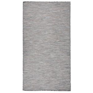vidaXL Tapete de tecido plano para exterior 80x150 cm castanho e azul