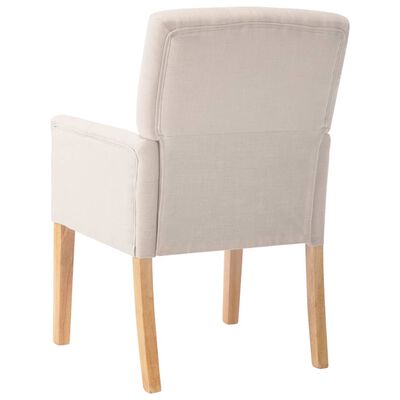 vidaXL Cadeiras de jantar com apoio de braços 2 pcs tecido bege