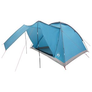 vidaXL Barraca de Camping com telhado Azul 4 pessoas Poli&eacute;ster e A&ccedil;o