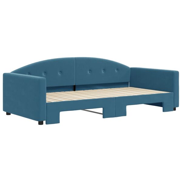 vidaXL Sof&aacute;-cama com gavet&atilde;o 100x200 cm veludo azul