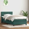 vidaXL Cama box spring c/ colch&atilde;o e LED verde-escuro 80x210 cm veludo