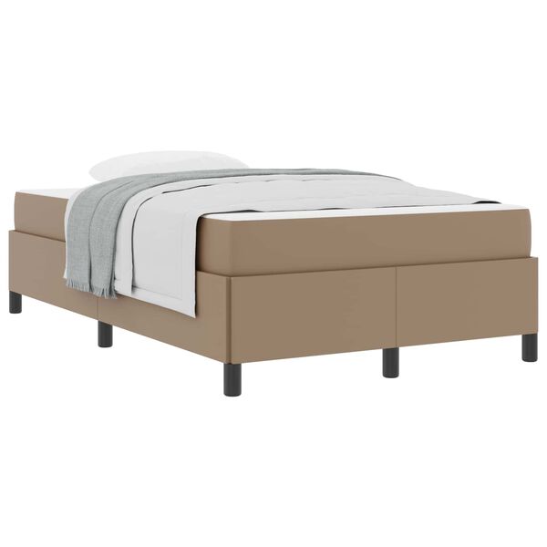 vidaXL Estrutura da Cama com colch&atilde;o Cappuccino 120 x 190 cm tecido