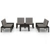 vidaXL 6 pcs conjunto lounge de jardim c/ almofadões plástico cinzento