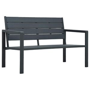 vidaXL Banco de jardim 120 cm PEAD aspeto de madeira cinzento