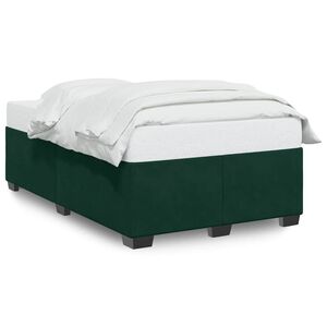 vidaXL Estrutura de cama com colch&atilde;o verde escuro 120x190 cm Veludo