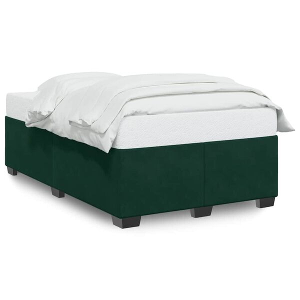 vidaXL Estrutura de cama com colch&atilde;o verde escuro 120x190 cm Veludo