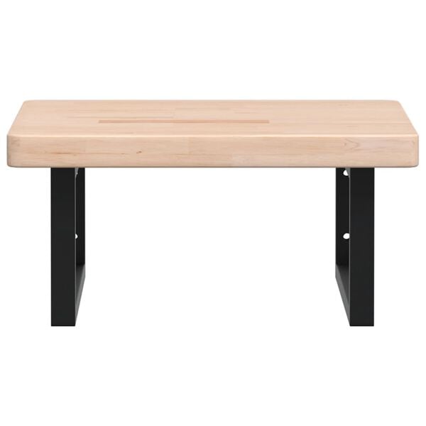 vidaXL Prateleira de parede p/ lavatório aço/madeira carvalho maciça