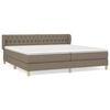 vidaXL Cama com molas/colch&atilde;o 200x200 cm tecido castanho-acinzentado