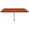 vidaXL Toldo autom&aacute;tico independente 400x300 cm laranja e castanho