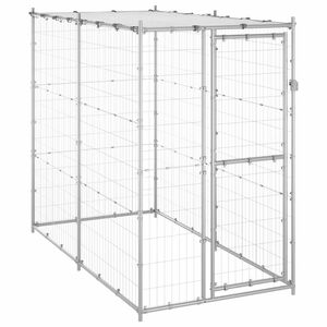 vidaXL Canil de exterior com telhado 110x220x180 cm a&ccedil;o galvanizado
