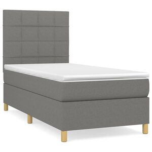 vidaXL Cama com molas/colch&atilde;o 80x200 cm tecido cinzento-escuro