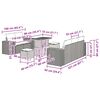 vidaXL Conjunto de Sof&aacute; de Jardim 8 pcs Bege vime PE
