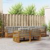 vidaXL Conjunto de Sof&aacute;s para Exterior 7 pcs Cinza Natural e Claro