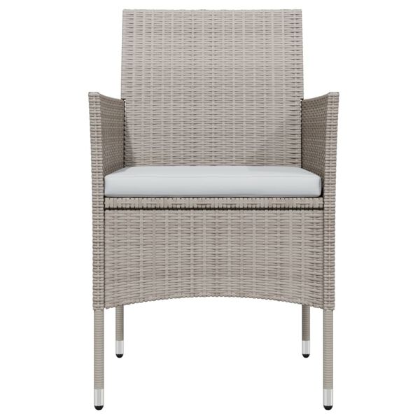 vidaXL 7 pcs conjunto de jantar p/ jardim c/ almofad&otilde;es bege e preto