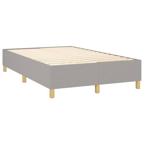 vidaXL Cama boxspring com colch&atilde;o 120x190 cm tecido cinzento-claro