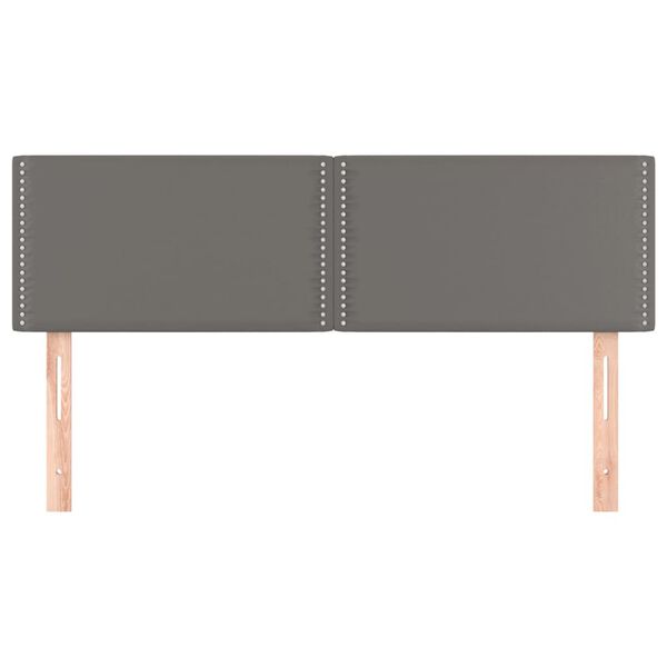 vidaXL Cabeceiras cinzento 144x5x78/88 cm couro artificial