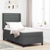 vidaXL Cama Box com colch&atilde;o Cinzento escuro 90 x 190 cm tecido