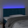 vidaXL Cabeceira de cama c/ luzes LED veludo 80x5x78/88 cm azul-escuro