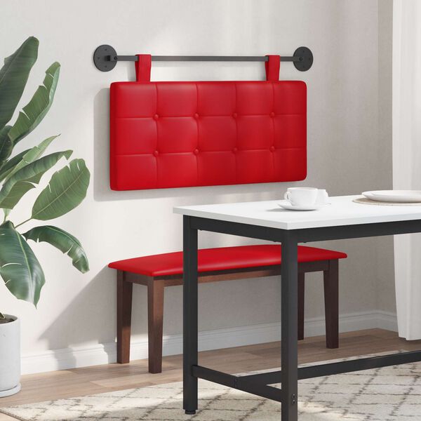 vidaXL Cabeceira Suspensa Vermelho 100 x 55 x 5 cm Couro Sint&eacute;tico
