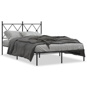 vidaXL Estrutura de cama com cabeceira 120x190 cm metal preto