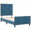 vidaXL Cama Box com cabeceira Azul Escuro 100 x 200 cm Veludo