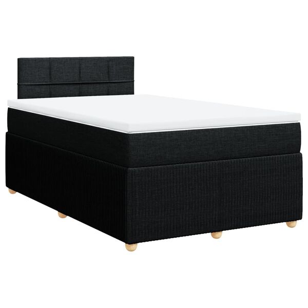 vidaXL Cama boxspring com colch&atilde;o 120x190 cm tecido preto