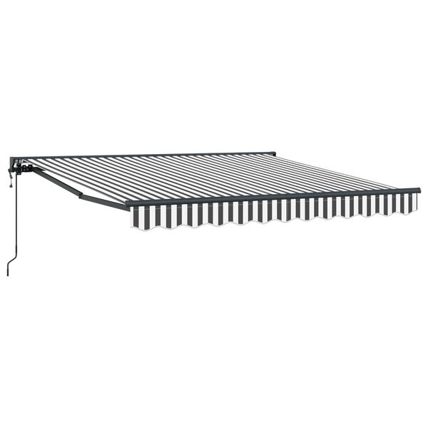 vidaXL Toldo Retr&aacute;til Antracite e Branco 300 x 250 cm