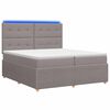 vidaXL Cama Box com LED e Colch&atilde;o Cinzento-acastanhado 200 x 200 cm
