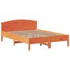vidaXL Cama com estante sem colchão 160x200 cm pinho maciço