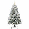 vidaXL Árvore de Natal Artificial Verde e Branco 150 cm PVC e Metal