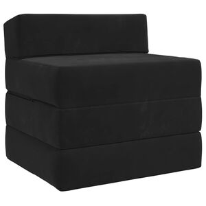 vidaXL Sof&aacute; Cama Dobr&aacute;vel Preto 200 x 70 x 15 cm Veludo