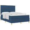 vidaXL Cama Box com colch&atilde;o com cabeceira Azul 160 x 200 cm tecido