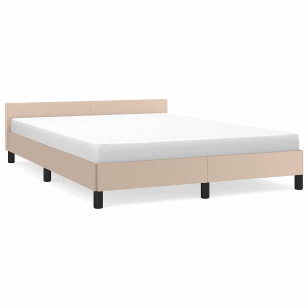 vidaXL Estrutura cama c/ cabeceira sem colchão 140x190 cm cappuccino