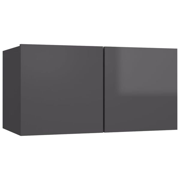 vidaXL M&oacute;veis de TV 4 pcs 60x30x30 cm contraplacado cinzento brilhante