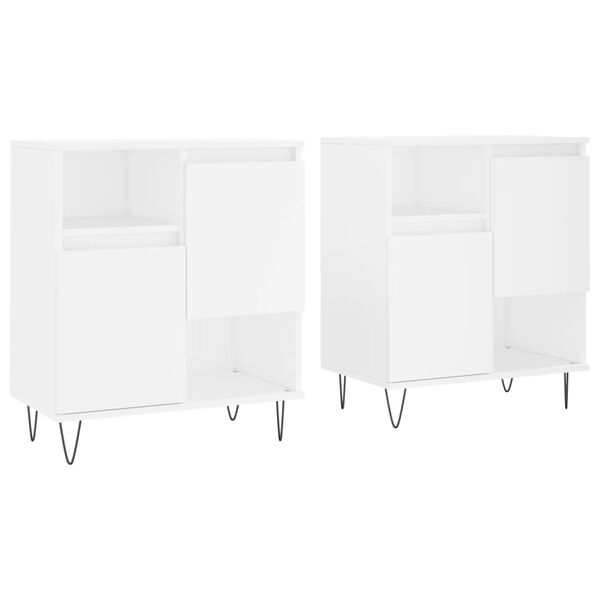 vidaXL Aparadores 2 pcs derivados de madeira branco