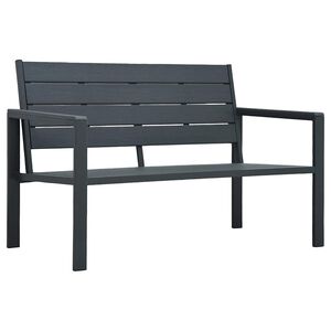 vidaXL Banco de jardim 120 cm PEAD aspeto de madeira cinzento