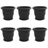 vidaXL Vasos de Plantas 6 pcs Preto &Oslash; 34 x 28 cm Pl&aacute;stico