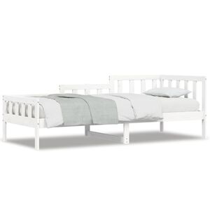 vidaXL Sof&aacute;-cama sem colch&atilde;o 90x200 cm madeira de pinho maci&ccedil;a branco
