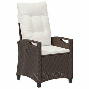 vidaXL Cadeira de Jardim Reclin&aacute;vel Marrom e Creme 56 x 60 x 112 cm