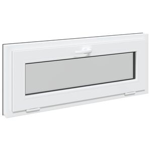 vidaXL Janela de por&atilde;o RISOR 110 x 40 cm PVC e Vidro Antracite