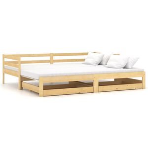 vidaXL Estrutura sof&aacute;-cama de puxar 2x(90x200) cm pinho maci&ccedil;o