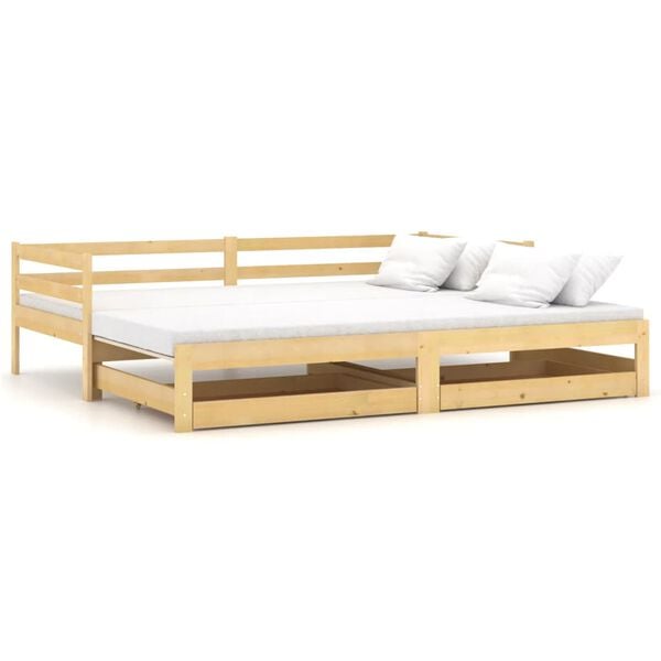 vidaXL Estrutura sofá-cama de puxar 2x(90x200) cm pinho maciço