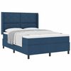 vidaXL Cama Box com colch&atilde;o com cabeceira Azul 140 x 200 cm tecido
